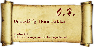 Ország Henrietta névjegykártya