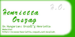 henrietta orszag business card